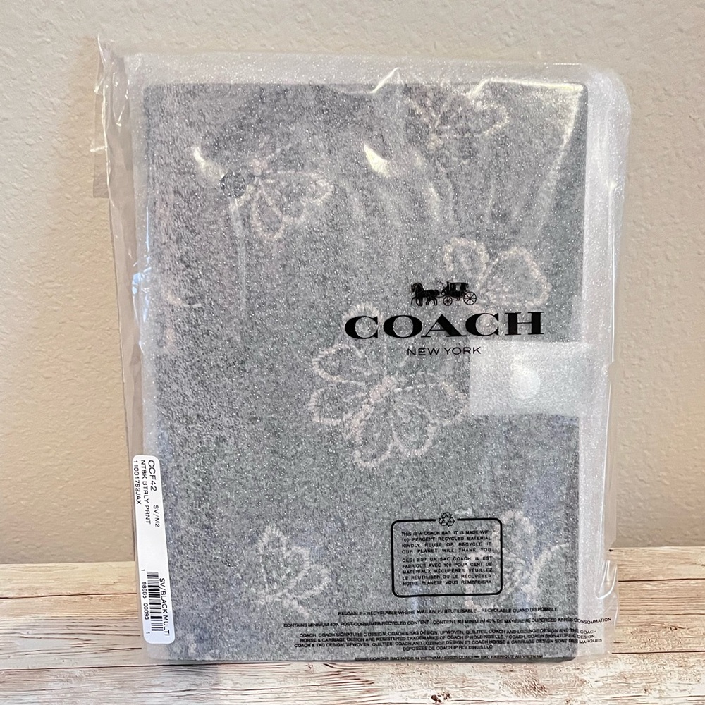 Coach Butterfly Print Notebook In Black With Sequins 🎀 - Picture 3 of 5